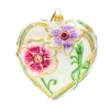 Jay Strongwater Floral Heart Glass Ornament
