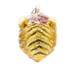 Jay Strongwater Metallic Tiger with Flower Crown Glass Ornament