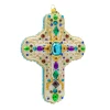 Jay Strongwater Sacred Jewel Cross Glass Ornament