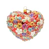 Jay Strongwater Blossom Floral Heart Glass Ornament