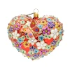 Jay Strongwater Blossom Floral Heart Glass Ornament