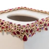 Jay Strongwater Emerson Bejeweled Tissue Box - Ruby