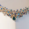 Jay Strongwater Esther Bejeweled Trash Bin - Peacock