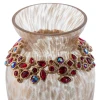 Jay Strongwater Norah Bejeweled 8" Vase - Ruby
