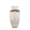 Jay Strongwater Norah Bejeweled 8" Vase - White Opal