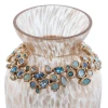 Jay Strongwater Norah Bejeweled 8" Vase - Oceana