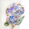 Jay Strongwater Isolde Hydrangea Square 15" Ceramic Vase