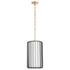 Cyan Design Tuxedo Pendant Small in Black and Aged Brass