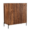 World Interiors - Acres 39" Bar Cabinet in Carved Brownstone