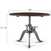 World Interiors - Artezia 48" Height Adjustable Round Dining Table in Weathered Teak
