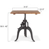 World Interiors - Artezia 30" Height Adjustable Crank Dining Table in Reclaimed Teak