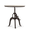 World Interiors - Artezia 36" Height Adjustable Crank Side Table in Matte Black Cast Iron