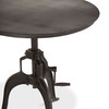 World Interiors - Artezia 36" Height Adjustable Crank Side Table in Matte Black Cast Iron