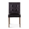 World Interiors - Aven Dining Chair in Black Leather with Light Legs