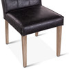 World Interiors - Aven Dining Chair in Black Leather with Light Legs