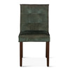 World Interiors - Aven Dining Chair in Green Velvet with Dark Legs