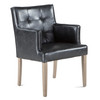 World Interiors - Aven Armchair in Black Leather with Light Legs