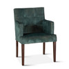 World Interiors - Aven Armchair in Green Velvet with Dark Legs
