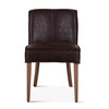 World Interiors - Avery Dining Chair in Dark Brown Leather with Natural Legs