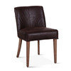 World Interiors - Avery Dining Chair in Dark Brown Leather with Natural Legs