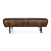 World Interiors - Brisbane Leeds Bench in Antique Whiskey Leather
