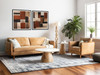 World Interiors - Caldera Coffee Table with White Travertine and Light Oak Base