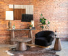 World Interiors - Caldera Coffee Table with Lava Marble and Dark Oak Base