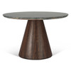 World Interiors - Caldera 48" Round Dining with Lava Marble and Dark Oak Base