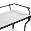 World Interiors - Calloway 50" Console Table with White Marble and Black Metal Base