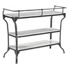 World Interiors - Calloway 50" Console Table with White Marble and Black Metal Base