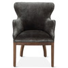 World Interiors - Charles Armchair in Gray Velvet with Exposed Frame