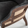 World Interiors - Charles Armchair in Gray Velvet with Exposed Frame