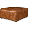 World Interiors - Chiavari Ottoman in Coco Brown Leather