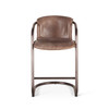 World Interiors - Chiavari Leather Counter Chair in Jet Brown