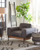 World Interiors - Chiavari Antique Ebony Leather Armchair