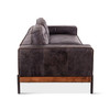 World Interiors - Chiavari Antique Ebony Leather Sofa