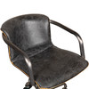 World Interiors - Chiavari Swivel Office Chair in Antique Ebony Leather and Antique Zinc
