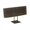 World Interiors - Curio 20" Carved Wood Panel on Iron Stand