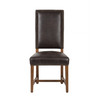 World Interiors - Dani Dining Chair in Dark Brown Leather with Earth Legs
