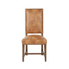World Interiors - Dani Dining Chair in Warm Brown Leather with Earth Legs