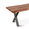 World Interiors - Elliston 68" Dining Bench in Sheesham and Matte Black Iron