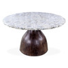 World Interiors - Fargo 54" Dining Table in Alaska White Marble with Blackwash Base