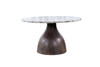 World Interiors - Fargo 54" Dining Table in Alaska White Marble with Blackwash Base