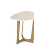 World Interiors - Fresno 24" Side Table in White Marble and Antique Brass Base