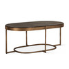 World Interiors - Fresno 43" Coffee Table with Black Marble and Antique Brass Base