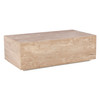 World Interiors - Giza 50" Drum Coffee Table in Travertine Stone
