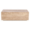 World Interiors - Giza 50" Drum Coffee Table in Travertine Stone
