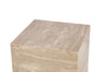 World Interiors - Giza 18" Drum Side Table in Travertine Stone
