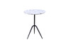 World Interiors - Glacier 18" Accent Table with Alaska White Marble