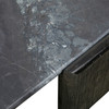 World Interiors - Harbor 64" Hexagonal Coffee Table with Lava Marble in Dark Walnut